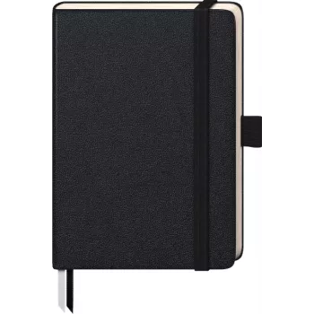 BRUNNEN KOMPAGNON Notizbuch A6 liniert - 96 Blatt, Hardcover, Schwarz
