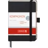 BRUNNEN KOMPAGNON Notizbuch A6 liniert - 96 Blatt, Hardcover, Schwarz