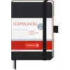 BRUNNEN KOMPAGNON Notizbuch A6 kariert Schwarz 96 Blatt Fadenheftung