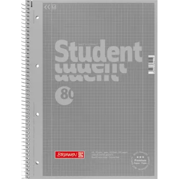 Brunnen Collegeblock A4 kariert Lin.28 80 Blatt 90g Premium Silber 2 Randlinien