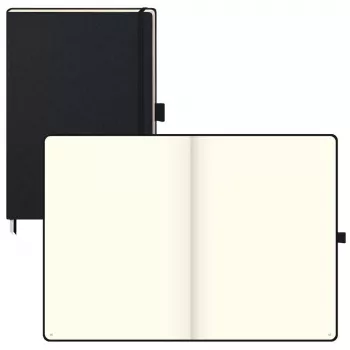 BRUNNEN KOMPAGNON Klassik A4 kariertes Notizbuch, Hardcover, Schwarz, 192 Seiten