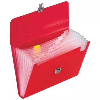 BRUNNEN FACT!pp Organisationsmappe 10 Fächer Rot A4 Polypropylen