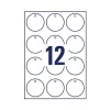 Avery Zweckform T3004-10 Nicht haftende runde Etiketten, Polyester, Weiß, 60 mm, 120 Etiketten