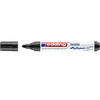 EDDING 4500 Textilmarker Schwarz Rundspitze 2-3 mm Permanent Deckend Wasserbasierte Pigmenttinte 1 Stück