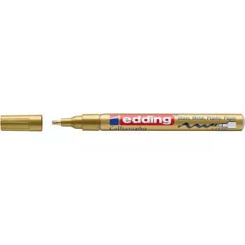 EDDING 4-753053 Gold Paint Marker - Rundspitze - 1-2 mm Strichstärke - Aluminiumschaft - Ölbasiert - Permanent - Hochdeckend