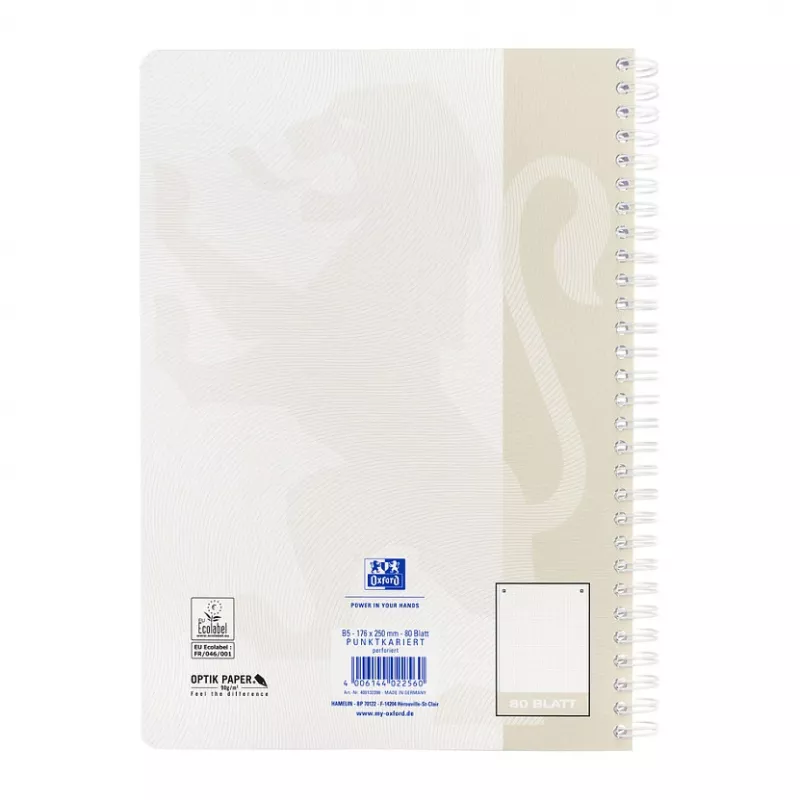 Oxford TOUCH Notizbuch B5 Punktkariert Beige 80 Blatt 90 g/m²