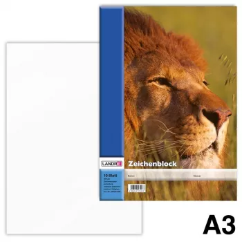 Landré Zeichenblock 100g A3 10 Blatt 4 Motive Weiß
