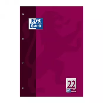 Oxford Schreibblock DIN A4 liniert Lineatur 22, 80 Blatt, 90 g/m², weiß