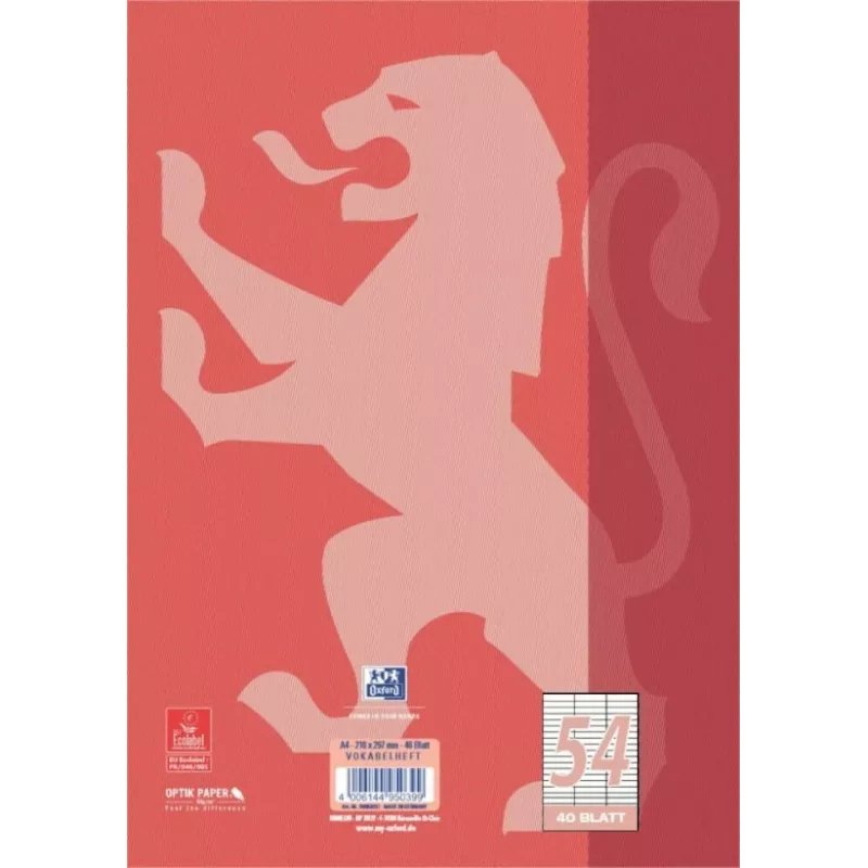 Oxford 100050337 Notizbuch A4 90 g/m2 Rot