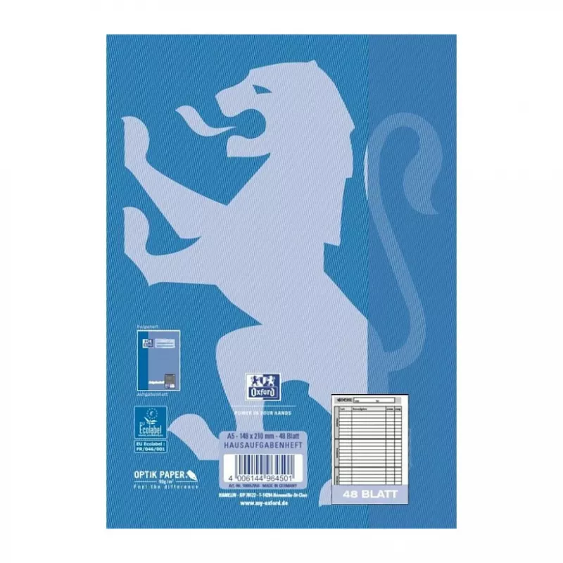 Oxford 100057950 Notizbuch A5 90 g/m2 Blau