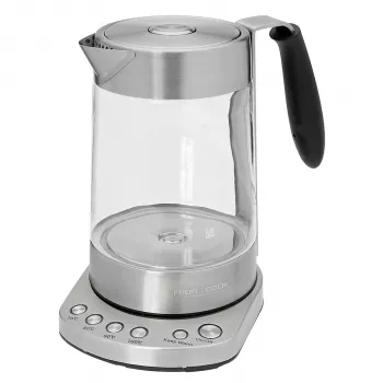 PROFI COOK PC-WKS 1020 G Tee- und Wasserkocher, Edelstahl/Schwarz, 1,7 L, 2200 W