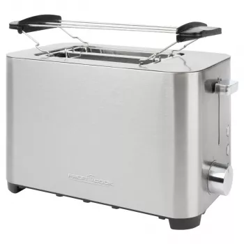 PROFI COOK 2-Slice Toaster PC-TA 1251, Edelstahlgehäuse, extra breite Toastschlitze