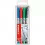 STABILO OHPen - 4 Stück - Schwarz - Blau - Grün - Rot - Rund - Mittel - 1 mm - Wasserbasierte Tinte