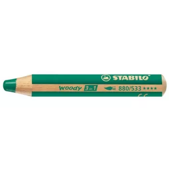 STABILO woody 3 in1 Colouring Pencil - Green - 10 mm Lead - 1 Piece