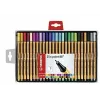 STABILO point 88 Fineliner Stiftset - 30 gemischte Farben - 0,4 mm - Metallummantelte Filzspitze - Wasserbasierte Tinte - Sechskantschaft - Belüftete Kappe - Kartonetui