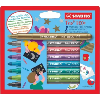 STABILO Trio DECO Filzstifte, bunte Farben (8er Pack)