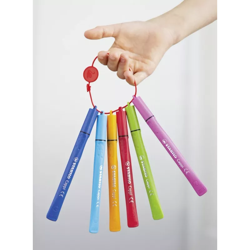 STABILO Cappi Filzstifte - 24 bunte Farben - Runde Spitze 1 mm - auswaschbare Tinte