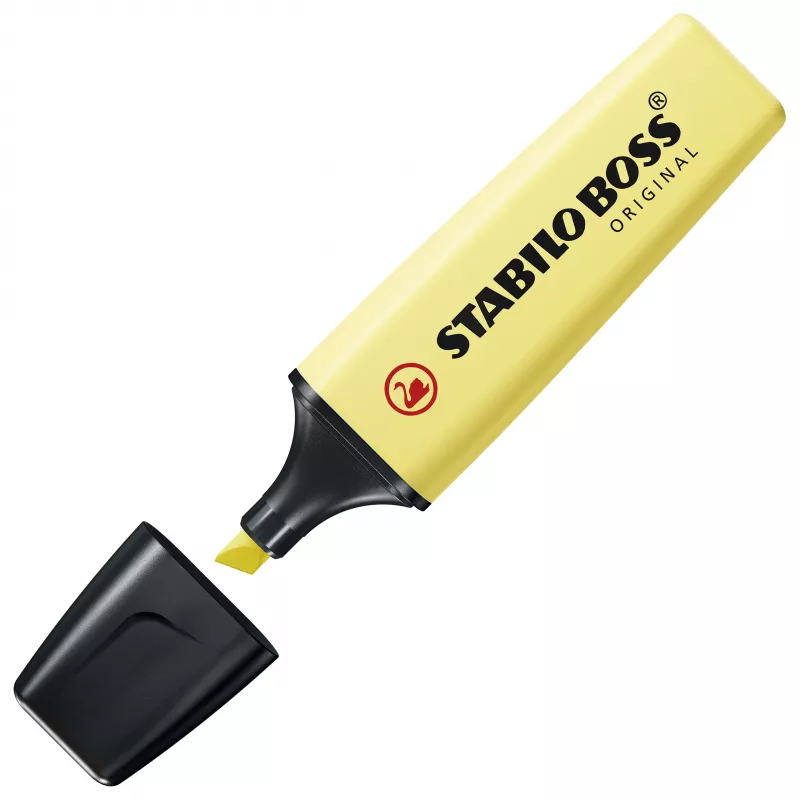 STABILO BOSS ORIGINAL Highlighter Set - 6 Stück - Pastellfarben sortiert - Meißelspitze - 2 mm / 5 mm - Wasserbasierte Tinte
