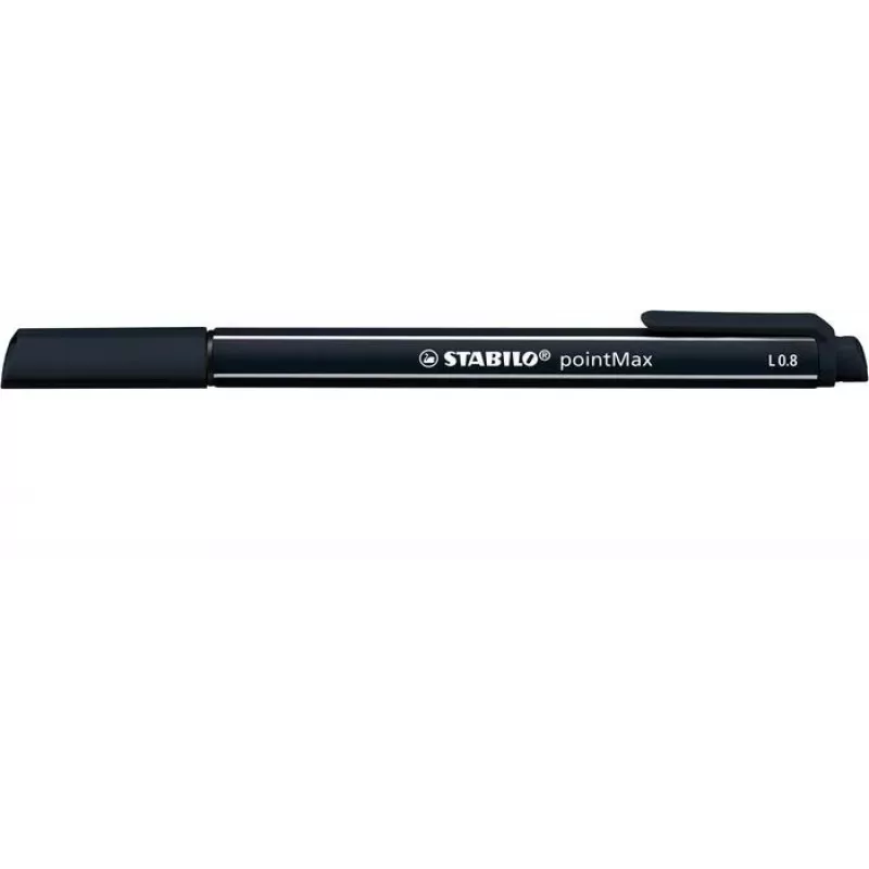 STABILO pointMax Filzstift - Schwarz - Medium - 0,8 mm - Rund - Wasserbasierte Tinte - Nylonspitze