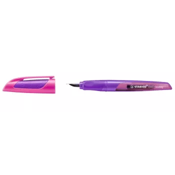 STABILO EASYbuddy Füllfederhalter – Magenta / Violett – Patronenfüllsystem – Königsblaue Tinte – Für Rechts- und Linkshänder – 1 Stück