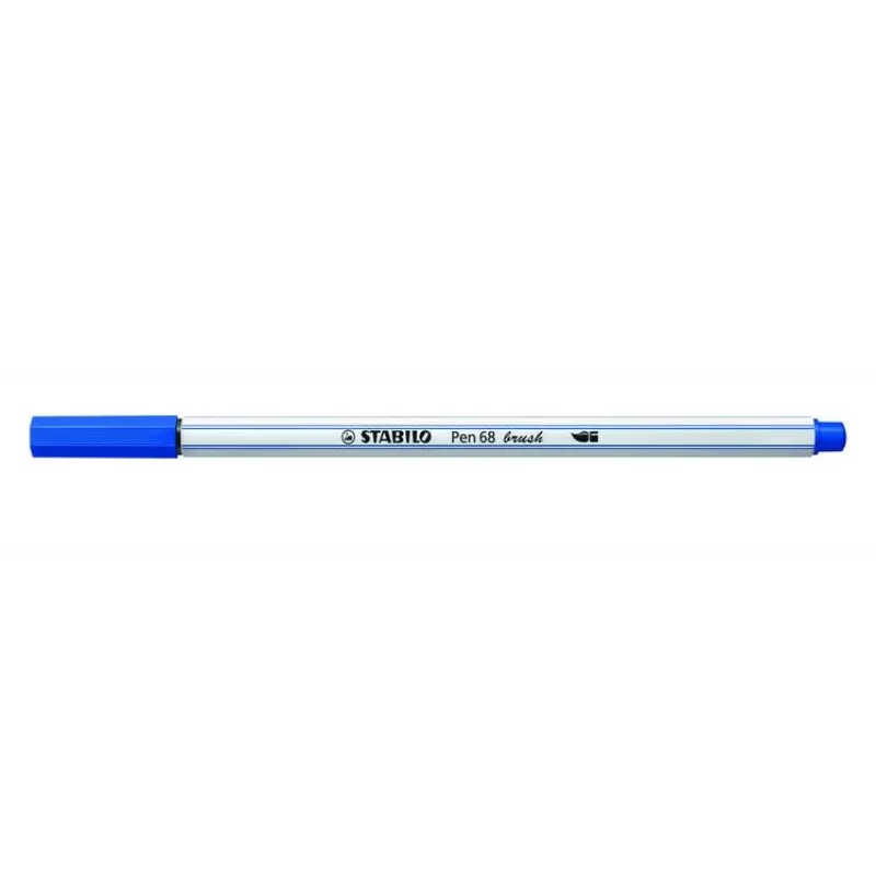 STABILO Pen 68 Brush - Blau - Pinselspitze - Wasserbasierte Tinte - Sechseckig - 1 Stift