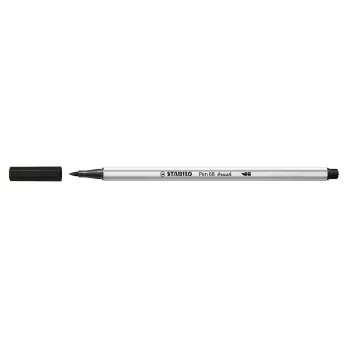 STABILO Pen 68 Brush - Medium - Schwarz - Pinselspitze - Wasserbasierte Tinte - Deutschland - Erwachsene & Kinder