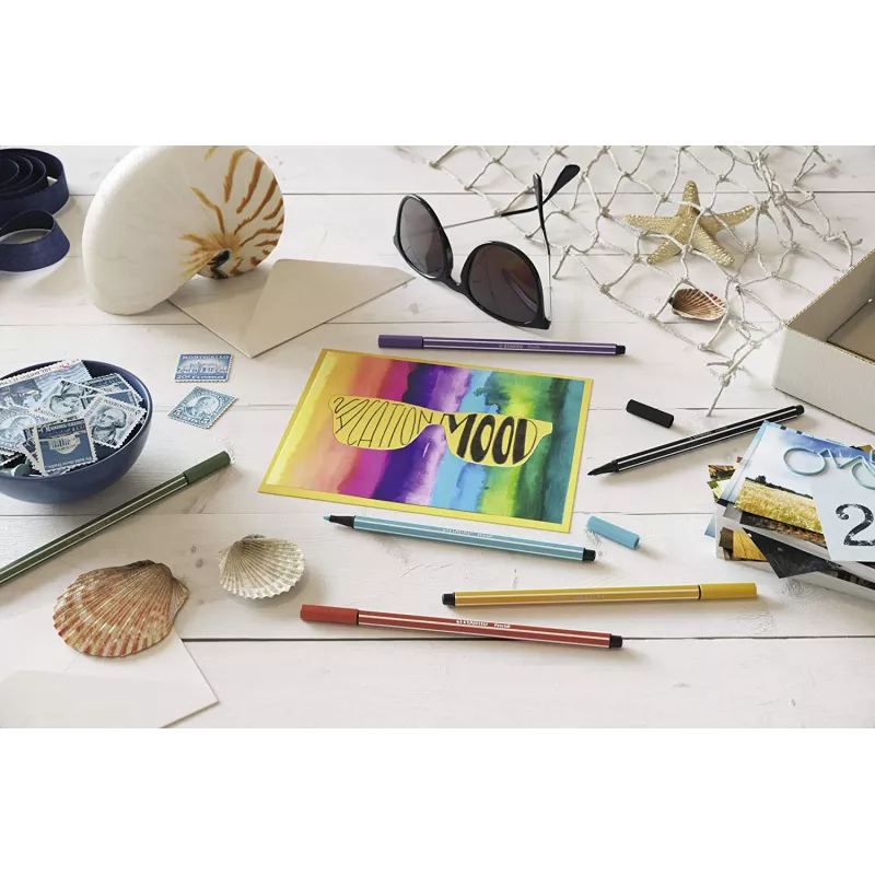 STABILO Pen 68 Filzstift-Set - Mittel - 20 Farben - Sortiert - 1 mm - 24 h Cap-Off - Wasserbasierte Tinte