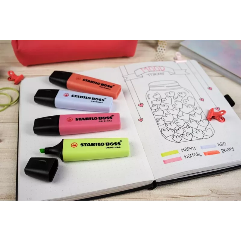 STABILO Boss Original Pastel Textmarker - Cloudy Blue - 1 Stück - Keilspitze - 2 mm / 5 mm