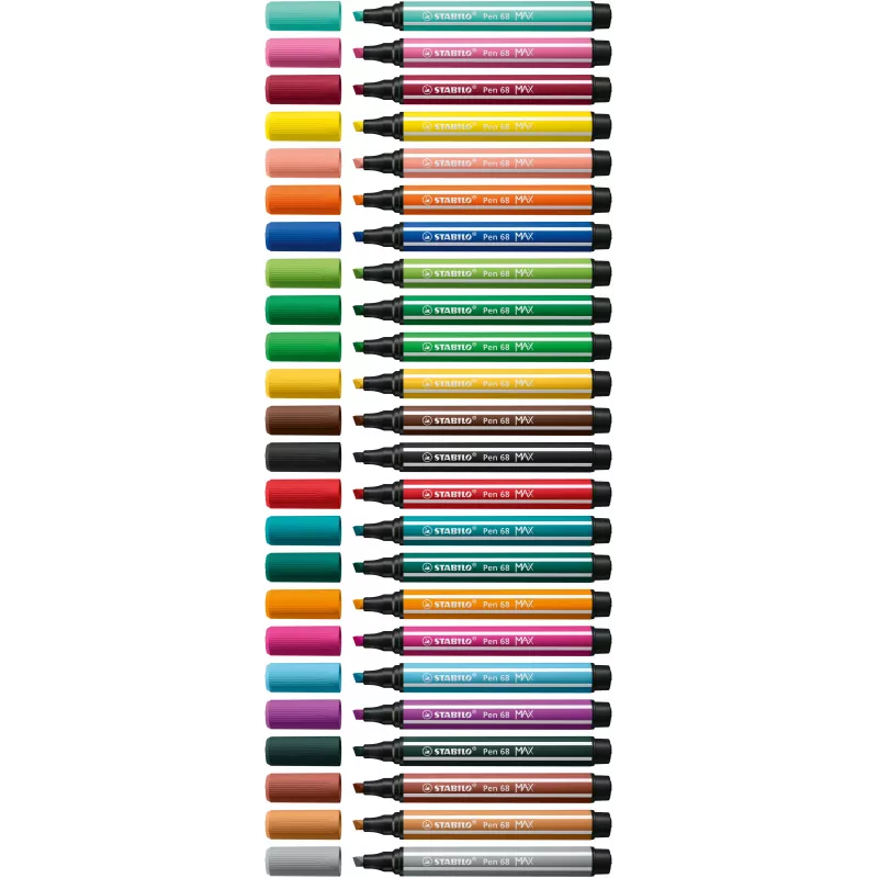 STABILO Pen 68 MAX 4-Pack ARTY Filzstift mit Keilspitze