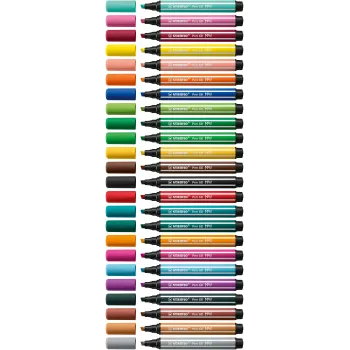 STABILO Pen 68 MAX 12-teiliges Filzstift-Set ARTY Edition mit Keilspitze in Kunststoffetui