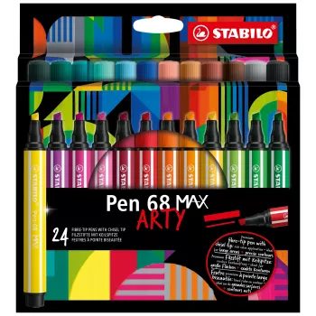STABILO Pen 68 MAX 24er Etui ARTY Filzstift mit Keilspitze