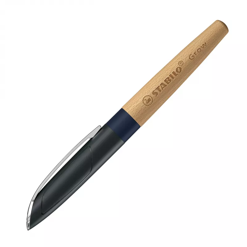 STABILO Klimaneutraler Füllfederhalter Grow - Blueberry Blue / Beech