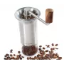 Zassenhaus Kaffeemühle BARISTA Edelstahl / Glas Handmühle mit Keramikmahlwerk