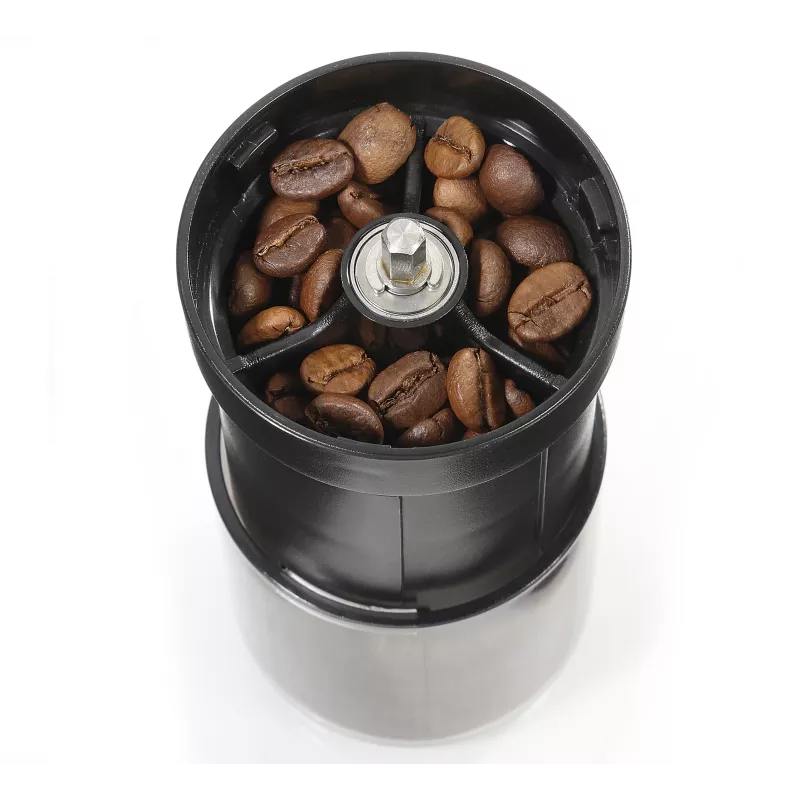 Zassenhaus Mini Master USB Coffee Grinder, Conical Ceramic Burr, Rechargeable, Black/Silver