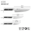 GEFU ACURO 3-teiliges Messerset - Kochmesser, Allzweckmesser und Schälmesser