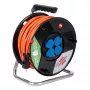 AKYGA AK-CR-06 Kabeltrommel Verlängerungskabel 50m IP44 4 Steckdosen Schuko Schwarz