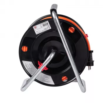 AKYGA AK-CR-06 Kabeltrommel Verlängerungskabel 50m IP44 4 Steckdosen Schuko Schwarz