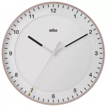 Braun BC17PW Quarz-Wanduhr analog, 30 cm, Rosa/Weiß