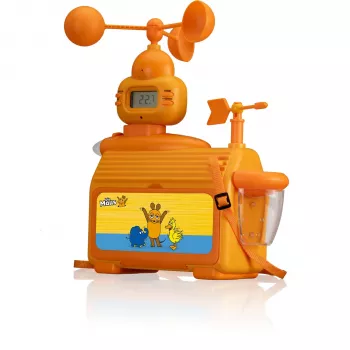 DieMaus Wetterstation für Kinder - Pädagogisches Wissenschaftsset mit Thermometer, Regenmesser, Anemometer, Windfahne