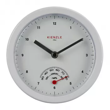 KIENZLE Mini Badezimmeruhr (14980) - Weiß, Analog, Quarz, Batteriebetrieben, Saugnapf-Montage, Spritzwassergeschützt