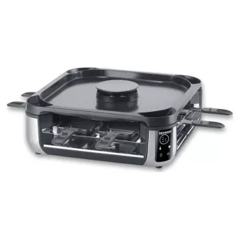 SEVERIN RG 2379 SEVENTO Raclette-Grill 1400 W 8 Personen Schwarz/Silber
