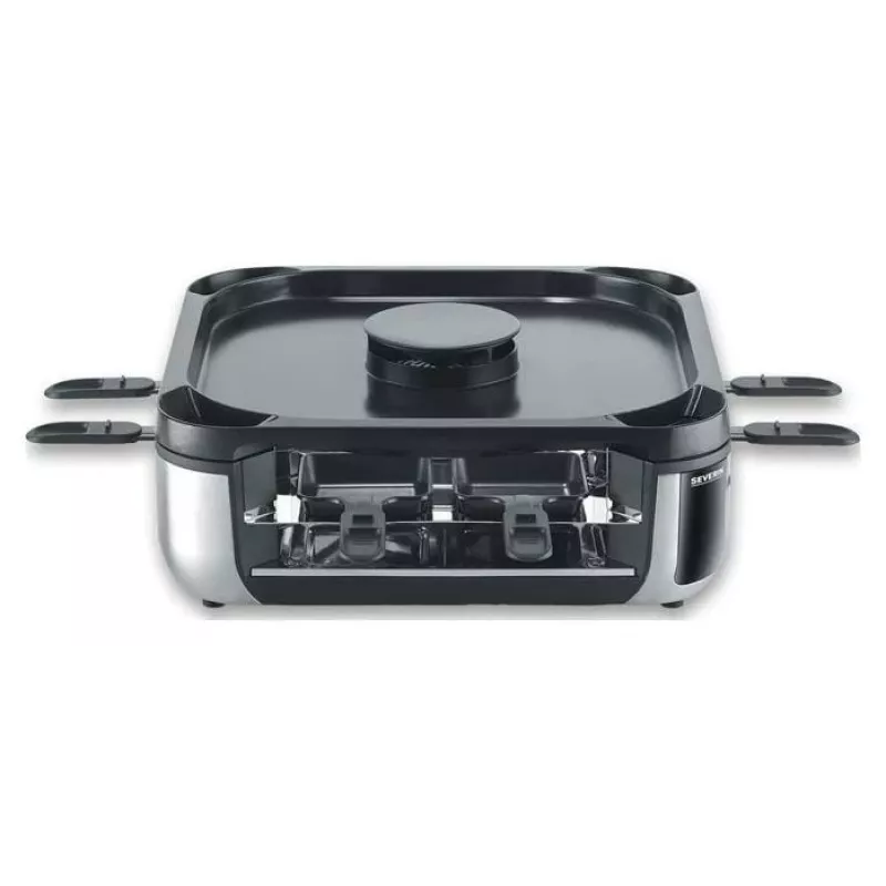 SEVERIN RG 2379 SEVENTO Raclette-Grill 1400 W 8 Personen Schwarz/Silber