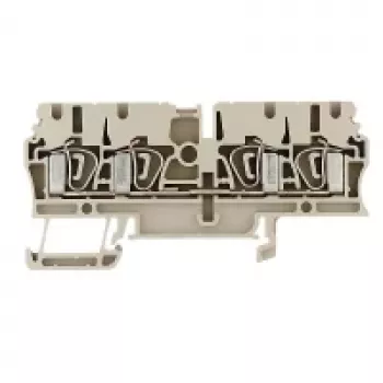 Weidmüller ZDU 2.5/4AN Durchgangsklemme, Federklemmanschluss, 2,5 mm², Beige, 100 Stück