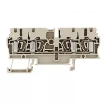 Weidmüller ZDU 2.5/4AN Durchgangsklemme, Federklemmanschluss, 2,5 mm², Beige, 100 Stück