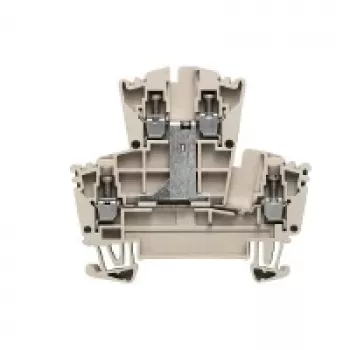 Weidmüller 1022300000 Durchgangsklemme, 2-stöckig, Schraubanschluss, 500 V, 24 A, 4 mm², dunkelbeige