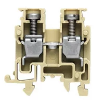Weidmüller Durchgangsklemme, Schraubanschluss, 2,5 mm², 800 V, 24 A, dunkelbeige, DIN-Schiene TS 35