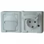 HEINRICH KOPP BLUE ELECTRIC Aufputz-Kombischalter und Schuko-Steckdose, IP44, Arktisweiß, 250V, 16A (131202003)