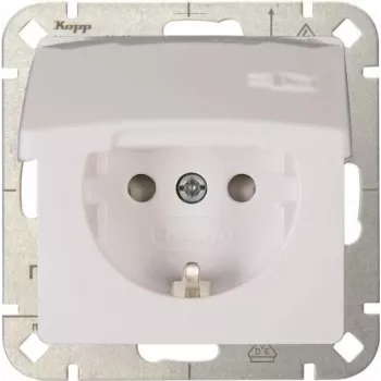 Heinrich Kopp HK05 Schuko-Steckdose mit erhöhtem Berührungsschutz, Reinweiß (RAL 9010), Unterputz, 16A 250V