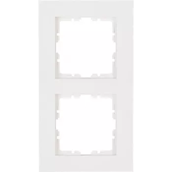 HEINRICH KOPP Abdeckrahmen 2-fach HK07 PURE (157 x 86 x 9,5 mm | IP20 | Klemmbefestigung) - Reinweiß (406929008)