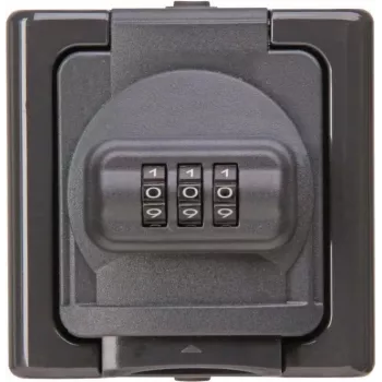 Heinrich Kopp APWG Blue Electric Aufputz-SCHUKO-Steckdose mit Zahlenschloss, IP44, Blau
